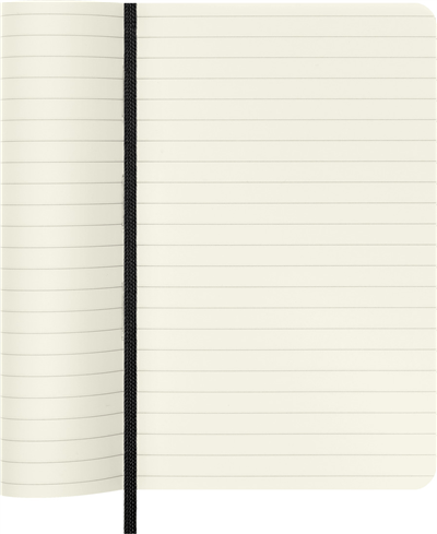 Moleskine Cep Boy Çizgili Yumuşak Kapak Defter, Siyah