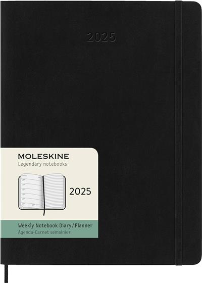 Moleskine XLarge Boy 12 Ay Haftalık Yumuşak Kapak Ajanda, Siyah