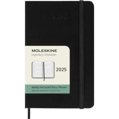 Moleskine Yatay Cep Boy 12 Ay Haftalık Sert Kapak Ajanda, Siyah