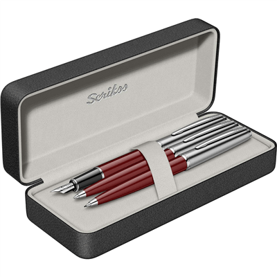 Scrikss Metropolis 78 Dolmakalem + Tükenmezkalem ve Mekanik Kurşunkalem Seti, Bordo
