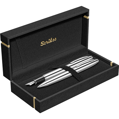 Scrikss Noble 35 Dolmakalem ve Tükenmezkalem Seti, Krom