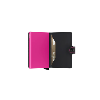 Secrid Miniwallet Matte Cüzdan, Siyah-Fuşya