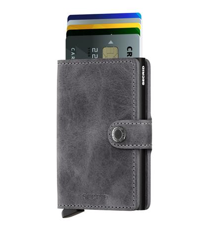 Secrid Miniwallet Vintage Kartlık Cüzdan Grey Black