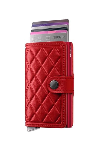 Secrid Premium Miniwallet Emboss Diamond Kartlık Cüzdan Red