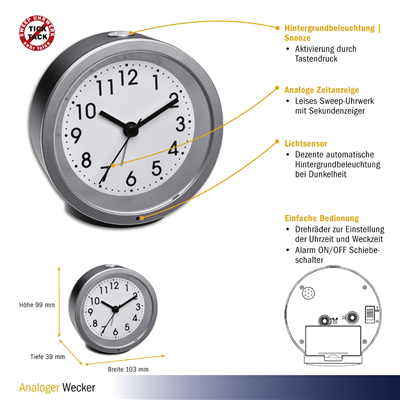TFA 60.1034.07 Dijital Alarmlı Saat
