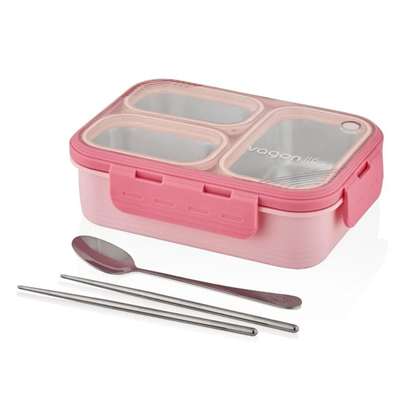 Vagonlife 620ML 3 Bölmeli Paslanmaz Çelik Lunchbox