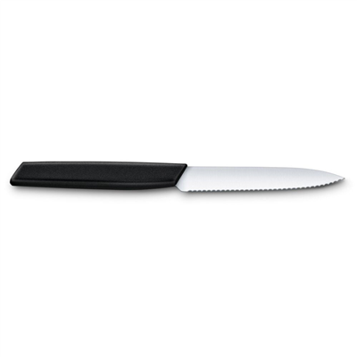 VICT.SWISS MODERN SOYMA BIÇAĞI,10CM,TIRTIKLI,SİYAH