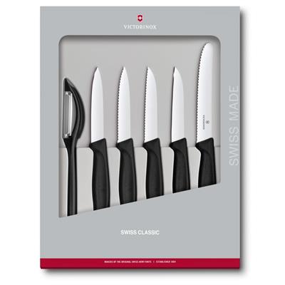 Victorinox 6.7113.6G Siyah Bıçak Seti, 6 Parça Hediye Kutulu
