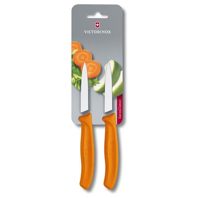 Victorinox 6.7606.L119B 8cm Turuncu 2li Düz Soyma Bıçağı, Blisterli Paket