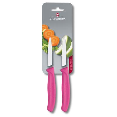 Victorinox 6.7606.L115B 8cm Pembe 2li Düz Soyma Bıçağı, Blisterli Paket