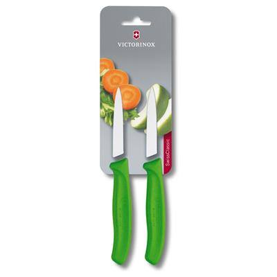Victorinox 6.7606.L114B 8cm Yeşil 2li Düz Soyma Bıçağı, Blisterli Paket
