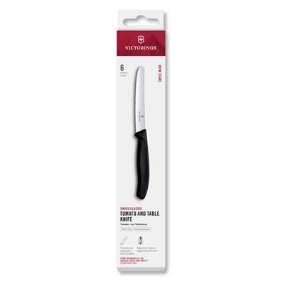 Victorinox 6.7833.6 11cm Siyah Tırtıklı Domates ve Sofra Bıçağı, 6 Parça