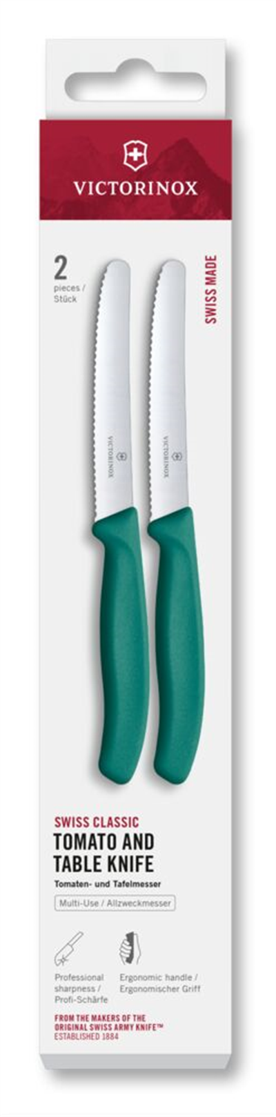 Victorinox 6.7834.2C1 2li 11cm Tırtıklı Domates Bıçağı, Yeşil