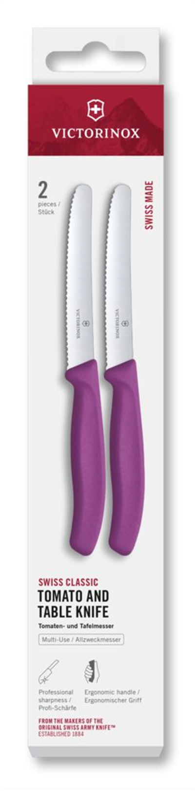 Victorinox 6.7835.2C1 2li 11cm Tırtıklı Domates Bıçağı, Mor