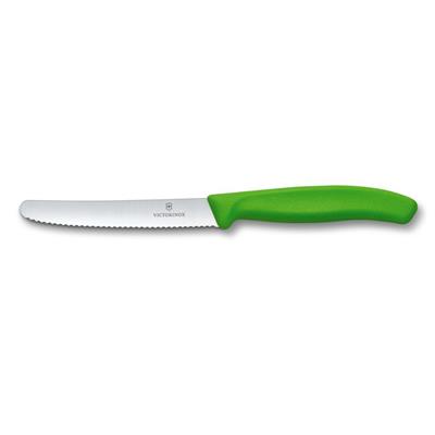 Victorinox 6.7836.L114 11cm Yeşil Tırtıklı Domates ve Sofra Bıçağı