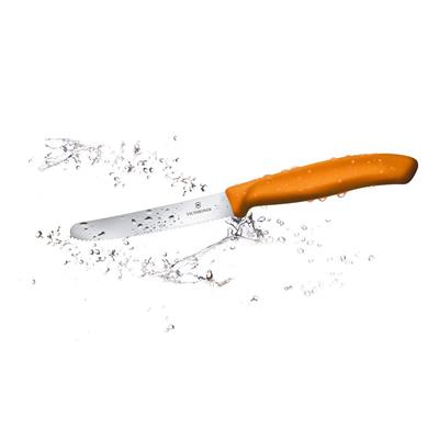 Victorinox 6.7836.L119B 11cm Turuncu 2li Tırtıklı Domates ve Sofra Bıçağı, Blisterli Paket
