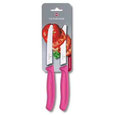Victorinox 6.7836.L115B 11cm Pembe 2li Tırtıklı Domates ve Sofra Bıçağı, Blisterli Paket