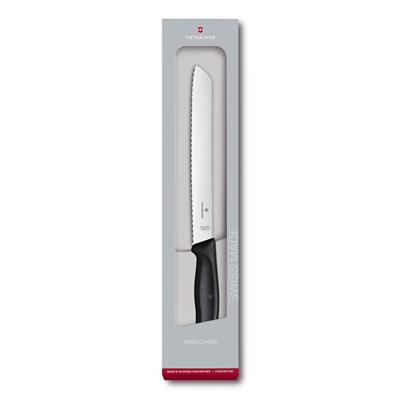 Victorinox 6.8633.21G 21cm Siyah Ekmek Bıçağı, Hediye Kutulu