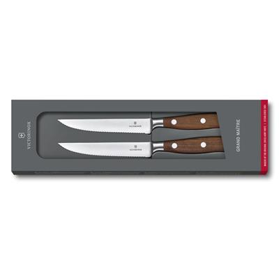 Victorinox 7.7240.2W 12cm Gül Ağacı 2li Tırtıklı Dövme Çelik Biftek Bıçağı, Hediye Kutulu