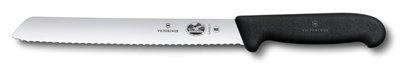Victorinox Fibrox 21cm Tırtıklı Ekmek Bıçağı, Siyah, Blisterli