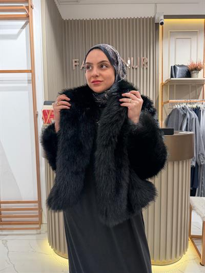 Marka model kısa kürk/siyah