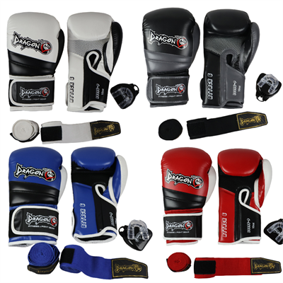 DragonDo 30096-P Attack-6 Boxing Gloves Set – Gloves, Hand Wraps, Mouthguard & Carry Bag