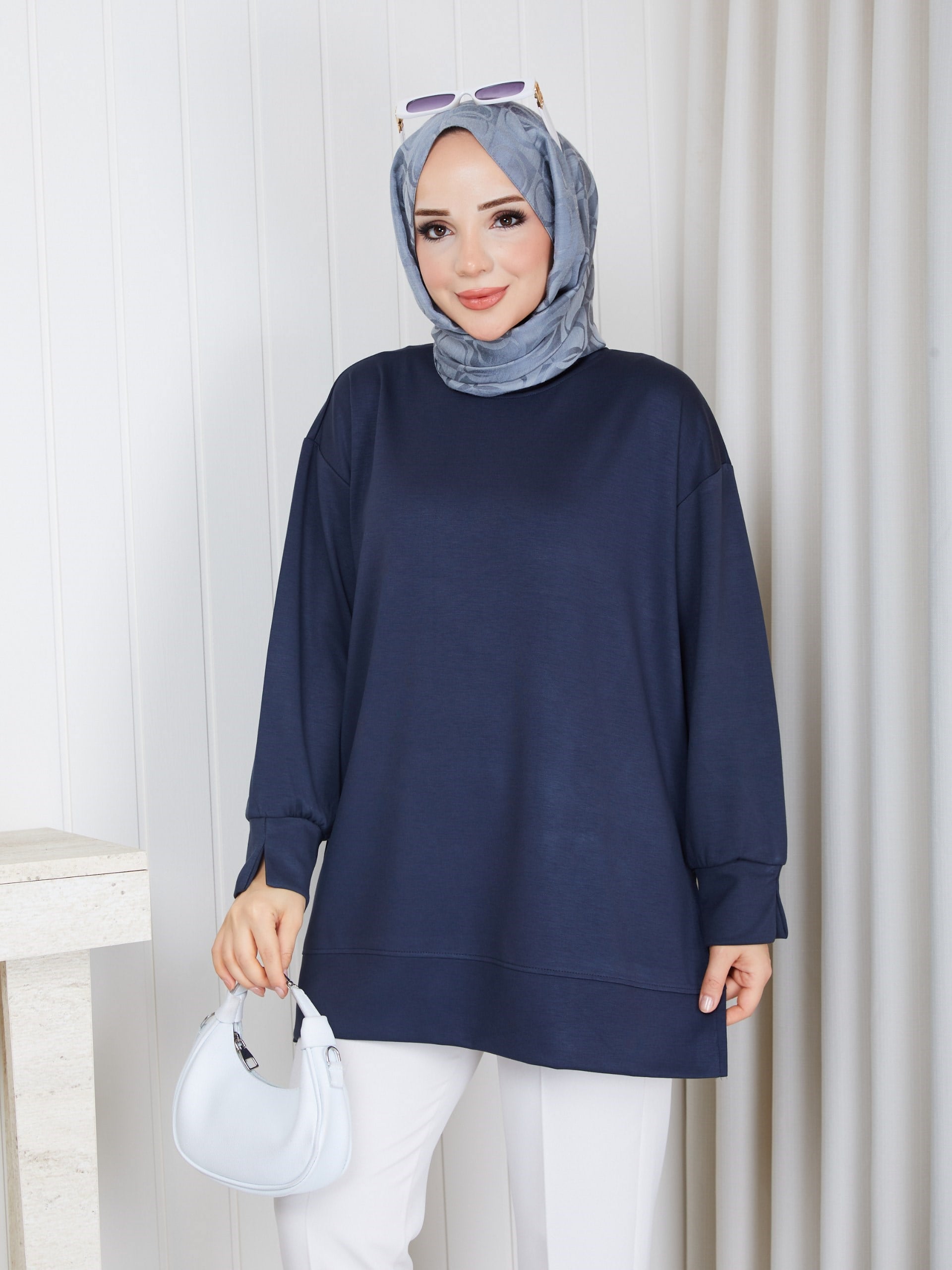 Kadın Modal Kumaş Uzun Sweat Standart Beden Tesettür ve Günlük Giyim
