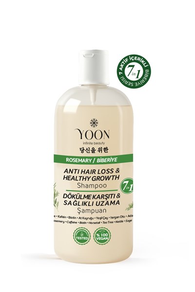 Saç Dökülme Karşıtı, Sağlıklı Hızlı Saç Uzatma, Uniseks, 7 Aktifli Biberiyeli Tuzsuz Şampuan 400ml