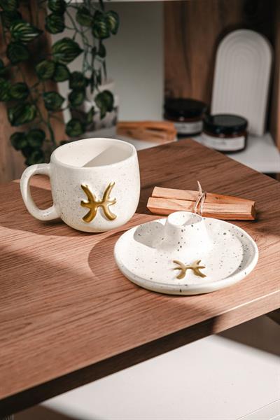 Balık Burcuna Özel El Yapımı Palo Santo Tütsülük ve Kupa Seti (2 adet Palo Santo dahil)