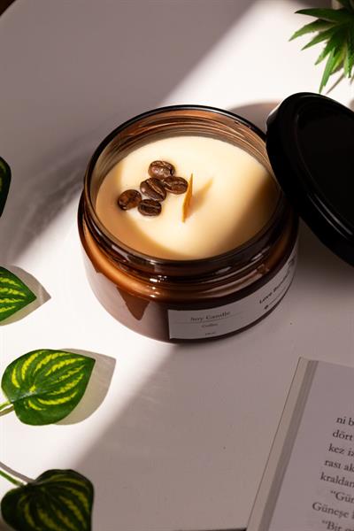 El Yapımı Kahve Kokulu %100 Soya Wax Mumu (230ML) | Dekoratif | Rahatlatıcı