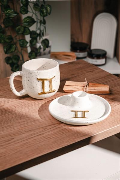 İkizler Burcuna Özel El Yapımı Palo Santo Tütsülük ve Kupa Seti (2 adet Palo Santo dahil)