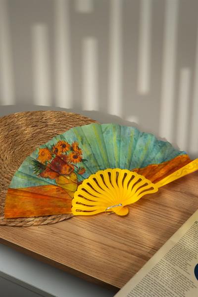 Van Gogh Aycicegi Tablosu Yelpaze | Dekoratif | Hediyelik |