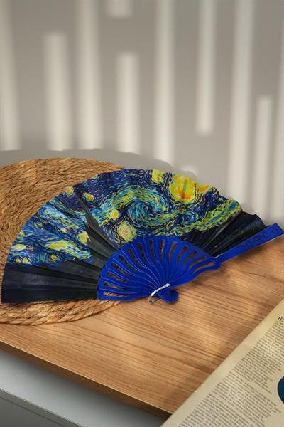 Van Gogh Yıldızlı Gece Tablosu Yelpaze | Dekoratif | Hediyelik |