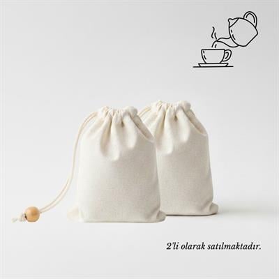Tekrar Kullanılabilir Organik Pamuklu Çay Demleme Poşeti 2'li Paket