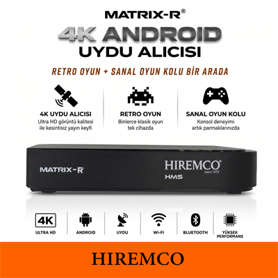 Hiremco Matrix R Android 4K 64GB Android 12 Uydu Alıcısı