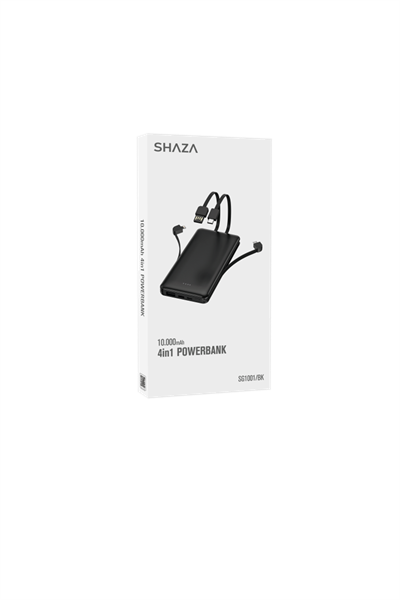 Shaza 10.000 mAh 4in1 Smart Chip Powerbank Siyah SG1001/BK