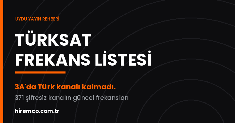 Türksat Frekans Listesi 2026 | Güncel Kanal Frekansları