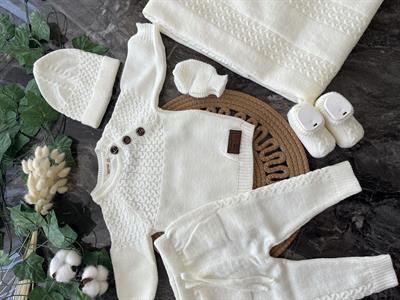 Desenli Triko Unisex Model 0- 3Ay 5'li Set