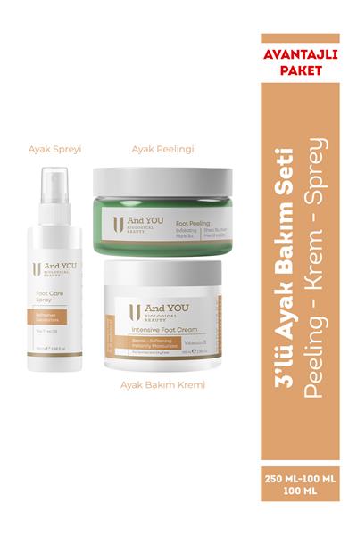 And You 3lü Ayak Bakım Seti (Peeling - Krem - Sprey)