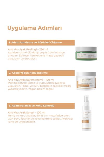 And You 3lü Ayak Bakım Seti (Peeling - Krem - Sprey)