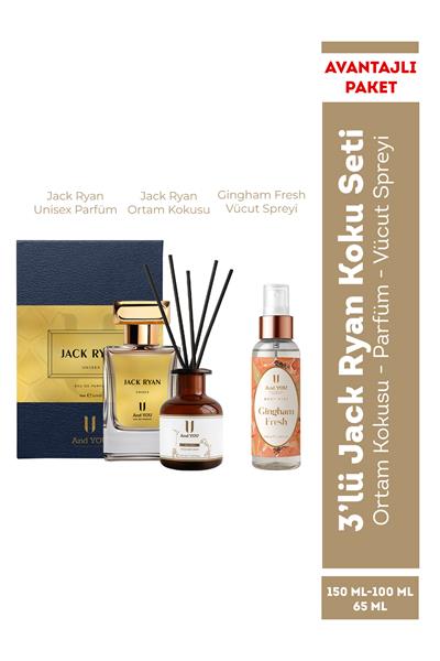 And You 3lü Jack Ryan Koku Seti (Ortam Kokusu - Parfüm - Vücut Spreyi)