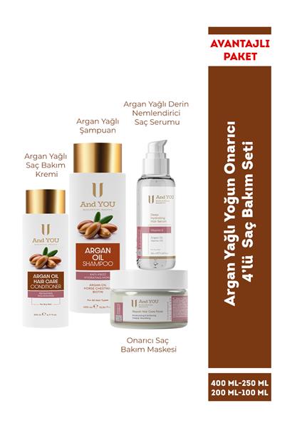 And You Argan Yağlı Yoğun Onarıcı 4lü Saç Bakım Seti