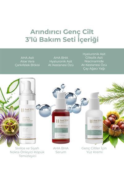 And You Arındırıcı Genç Cilt 3lü Bakım Seti