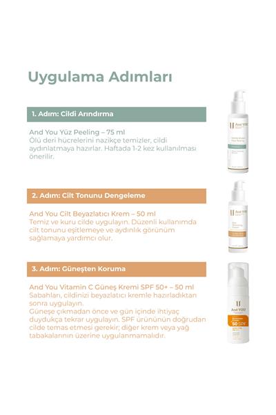And You Aydınlık Cilt 3lü Bakım Seti ( Peeling & SPF Koruma)