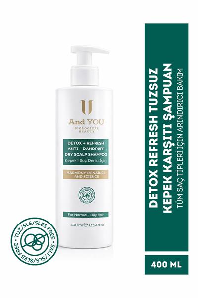 And You Detox Refresh Tuzsuz Kepek Karşıtı Şampuan – Tüm Saç Tipleri İçin Arındırıcı Bakım 400 ml