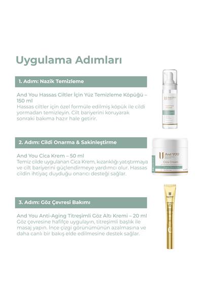 And You Hassas Cilt Sakinleştirici 3lü Bakım Seti