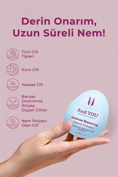 And You Onarıcı El Kremi 30 ml Yoğun Nemlendirici