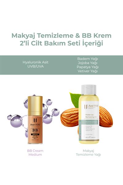 And You Makyaj Temizleme & BB Krem 2li Cilt Bakım Seti
