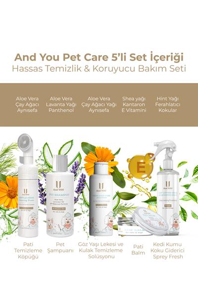 And You Pet Care 5li Hassas Temizlik & Koruyucu Bakım Seti