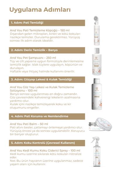 And You Pet Care 5li Hassas Temizlik & Koruyucu Bakım Seti
